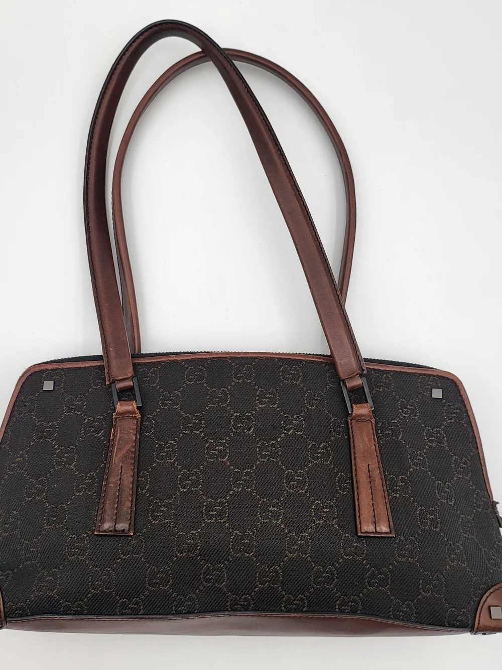 GUCCI Ophidia Canvas Monogram Shoulder Bag in Chocolate Brown. Authentic..